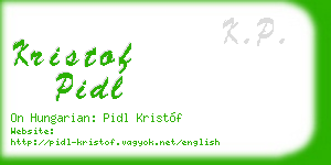 kristof pidl business card